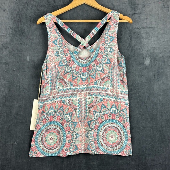 Etcetera Pink and Blue Graphic Backless Tank Top - Picture 7 of 9